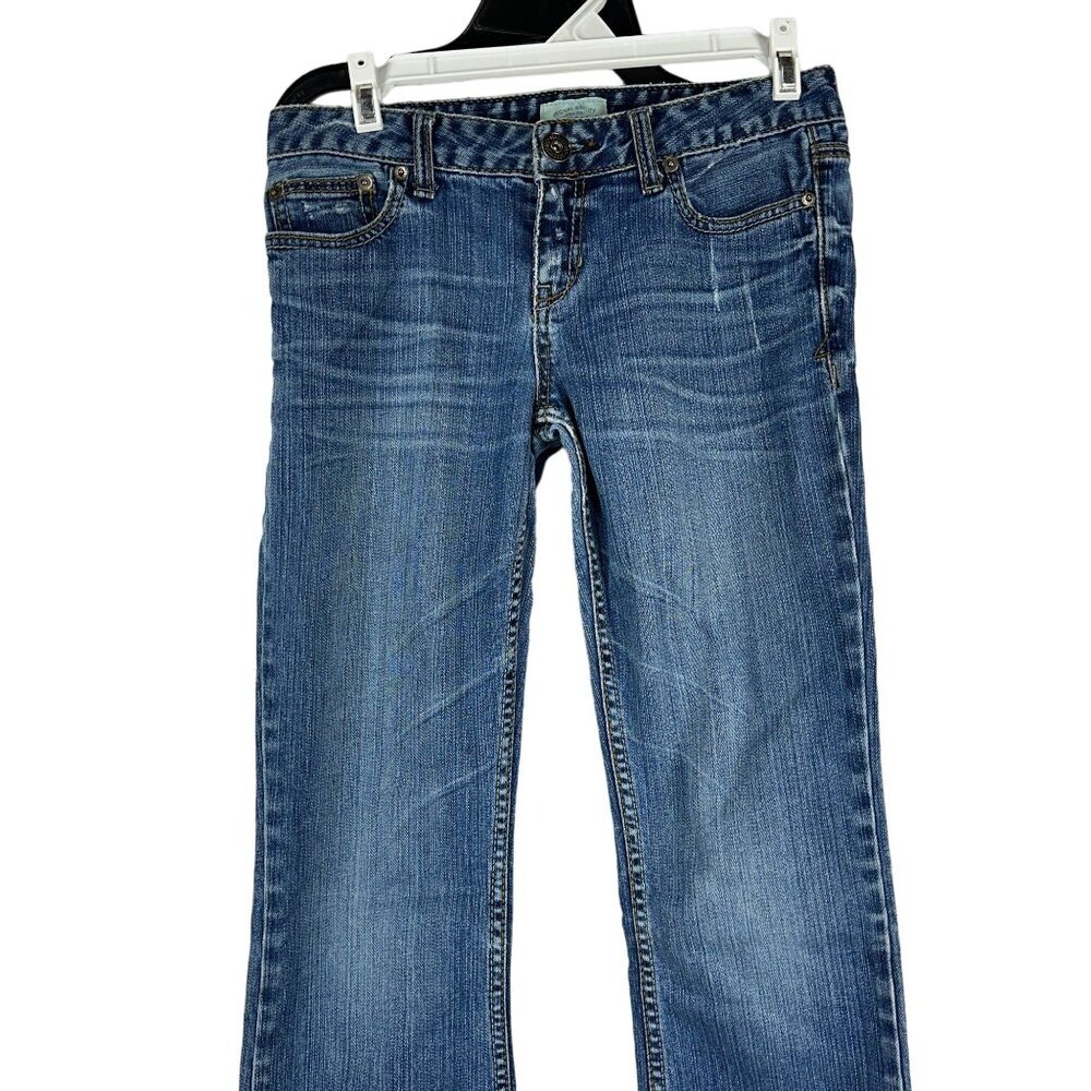 Aeropostale Junior Womens Hailey Flare Denim Jeans Size 1/2 Reg Blue - Picture 3 of 7